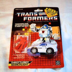 Vintage 1980s Hasbro Transformers Throttlebot Searchlight Sealed in Original Pac